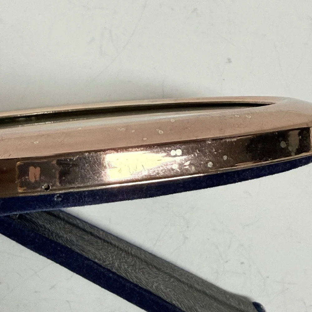Vtg Towle EP Rose Gold Tone Oval Picture Frame‎ Black Velvet Back 4.5 x 5.5
